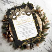 Gouden Oud en Nieuw Masqueradebal Uitnodiging