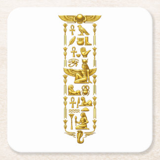 Gouden Oude Egyptische Symbolen – Luxe Hiërogl Kartonnen Onderzetters