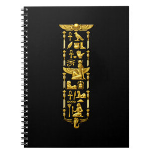 Gouden Oude Egyptische Symbolen – Luxe Hiërogliefe Notitieboek