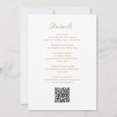 Gouden Oude Geld QR Code Elegante Trouwdag Kaart (Achterkant)