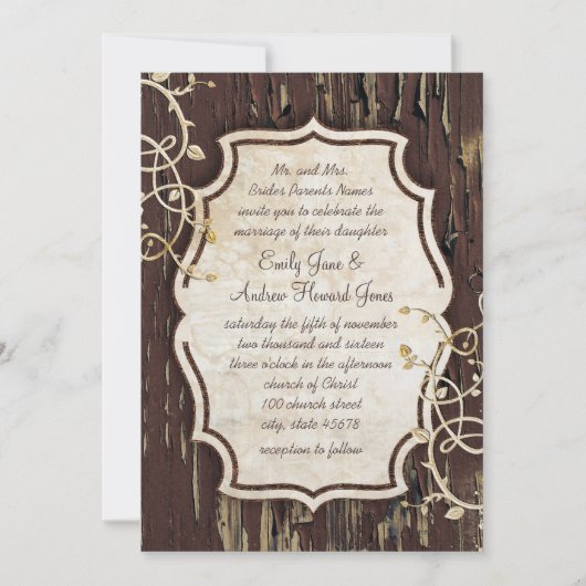  gouden oude schuur van hout - weduwschap kaart (Voorkant)