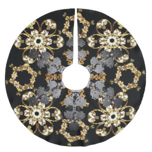 Gouden Outline: Oostelijke bloemendecor Kerstboom Rok