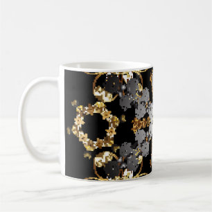 Gouden Outline: Oostelijke bloemendecor Koffiemok