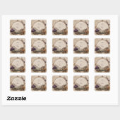 Gouden Ovale Lijst Kasteel Berg Fantasie Bruiloft Vierkante Sticker (Vel)