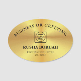 Gouden ovale logo personeel badge naamkaartjes