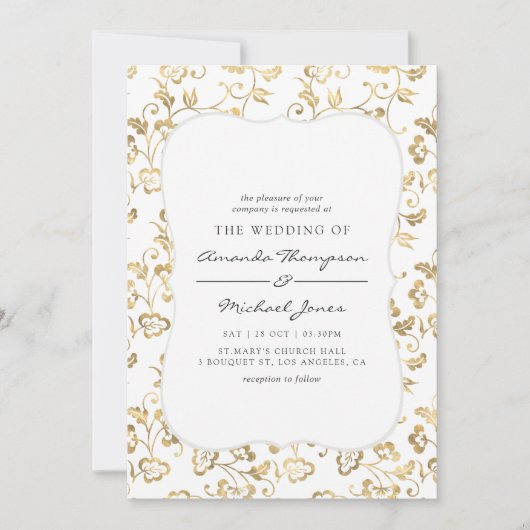  Gouden Overlay en OM HET EVEN WELKE KLEUR Huwelij Kaart (Voorkant)