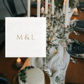 Gouden paar Initialen bruiloft Servet