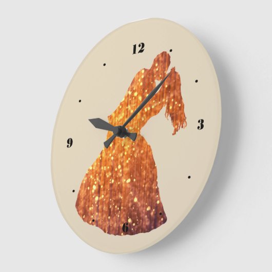 Gouden paar, kus, Romance wandklok (Hoek)