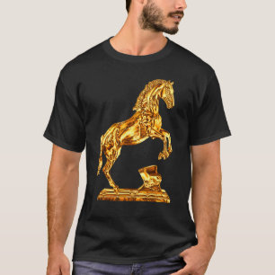 Gouden Paard Beeldhouwwerk T-shirt