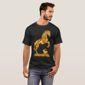 Gouden Paard Beeldhouwwerk T-shirt (Voorkant volledig)