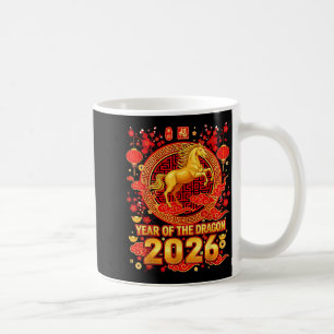 Gouden Paard Chinees Nieuwjaar 2026 Draak Zodiac W Koffiemok