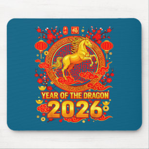 Gouden Paard Chinees Nieuwjaar 2026 Draak Zodiac W Muismat