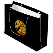 Gouden Paard Groot Cadeauzakje (Voorkant Gekanteld)