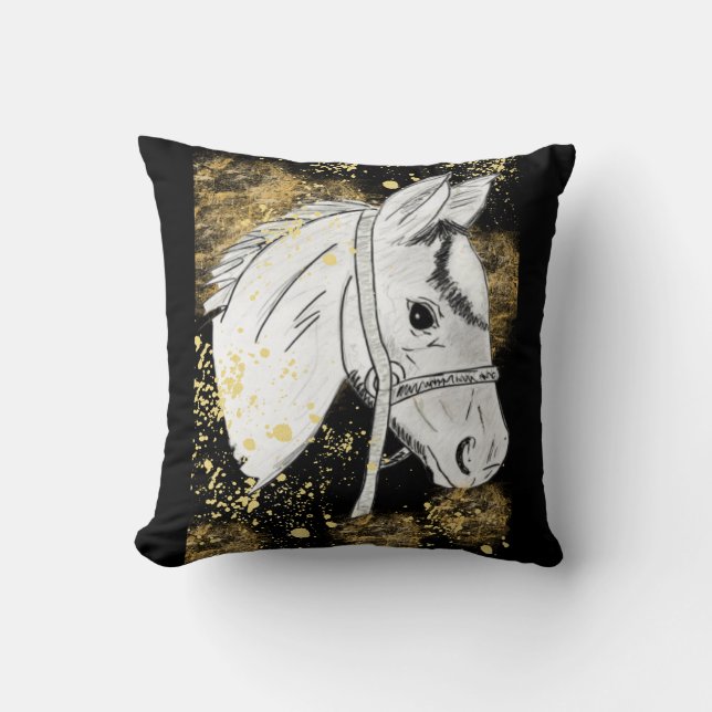 Gouden Paard (Mum Stanworth) Kussen (Voorkant)