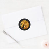 Gouden Paard Ronde Sticker (Envelop)