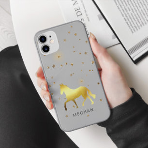 Gouden Paard Sterren Gepersonaliseerd Monogram Case-Mate iPhone Case