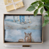 Gouden Paard Weide Decoupage Tissuepapier (Geschenk)