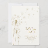 Gouden Paardebloem Bruiloft Save the Date Kaart (Voorkant)