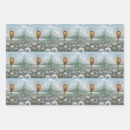 Gouden Paardebloem Zilveren Paardebloemen Inpakpap Inpakpapier Vel