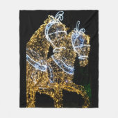 Gouden paarden galopperen fleece deken (Voorkant)