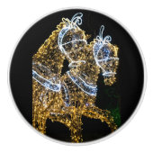 Gouden paarden galopperen keramische knop (Voorkant)