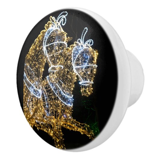 Gouden paarden galopperen keramische knop (Rechts)