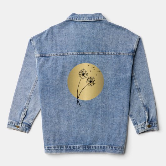 Gouden Paardenbloem Denim Jacket (Achterkant)