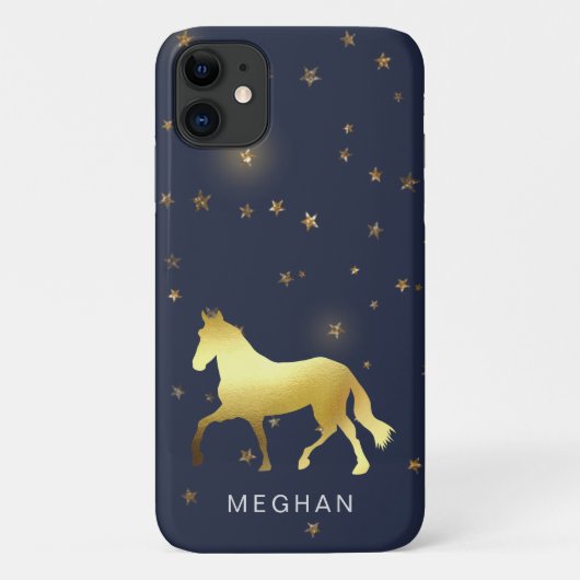 gouden paardensterren ruitermonogram Case-Mate iPhone case (Achterkant)