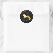 gouden paardensterren ruitermonogram ronde sticker (Tas)