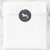 gouden paardensterren ruitermonogram ronde sticker (Tas)