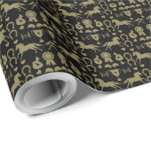 Gouden Paardrijden Cadeaupapier (Rol Hoek)