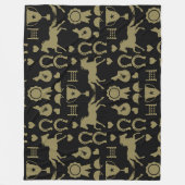 Gouden paardrijden fleece deken (Voorkant)
