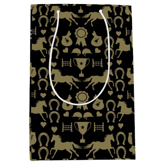 Gouden Paardrijden Medium Cadeauzakje (Voorkant)