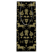 Gouden Paardrijden Wijn Cadeautas (Achterkant)