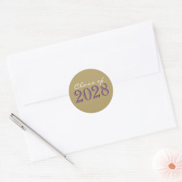 Gouden & Paarse Afstudeer Envelope Zegel Stickers