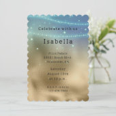 Gouden Paarse Aqua Sparkle Glitzy Zeemeermin Verja Kaart (Staand voorkant)