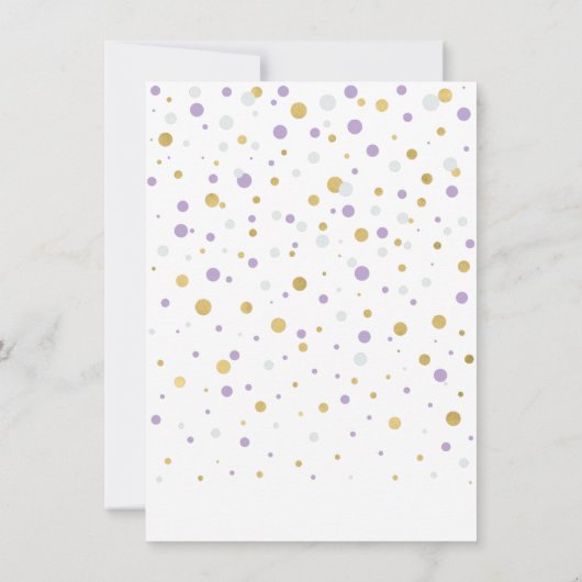 Gouden & Paarse ballonnen | Partij Dank u Nota Kaa Bedankkaart (Achterkant)