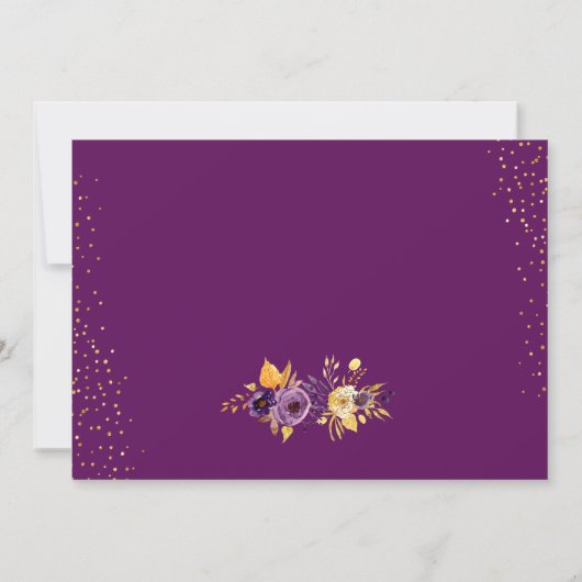 Gouden Paarse Bloem Wil Je Mijn Bruidsmeisje Zijn? Kaart (Achterkant)