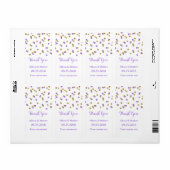 Gouden Paarse Confetti trouwlabels Etiket (Full Sheet)