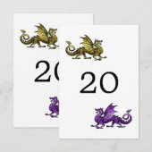 Gouden Paarse Draak Bruidstaartkaart Kaart (Voorkant / Achterkant)