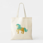 Gouden Paarse eenhoorn droom Tote Bag (Achterkant)
