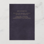 Gouden paarse elegante bruiloft gast informatie informatiekaartje (Achterkant)