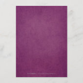Gouden paarse elegante kant trouwdetails kaart (Achterkant)
