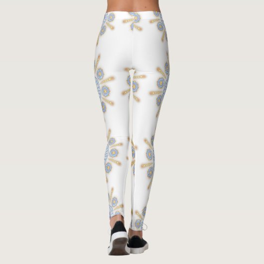Gouden, paarse en blauwe boeiende Leggings (Achterkant)
