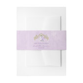 Gouden Paarse Floral Quinceañera Uitnodigingen Wikkel (Voorkant Voorbeeld)