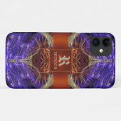 Gouden Paarse fractale zandloper Case-Mate iPhone Case (Achterkant (horizontaal))