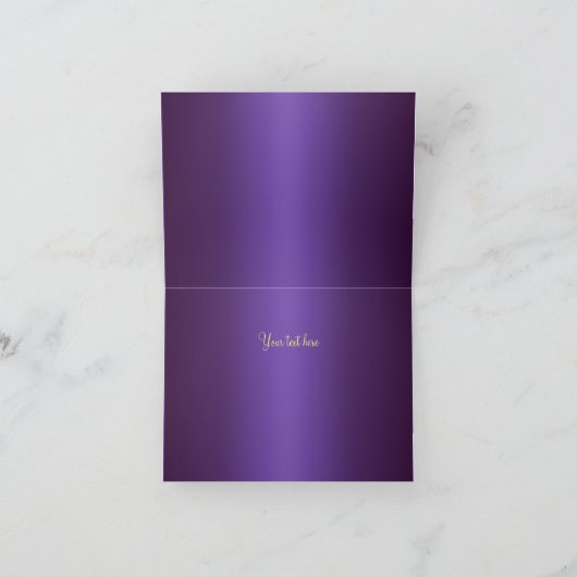 Gouden & Paarse Gem Tiara Dank u kaart (Binnen)