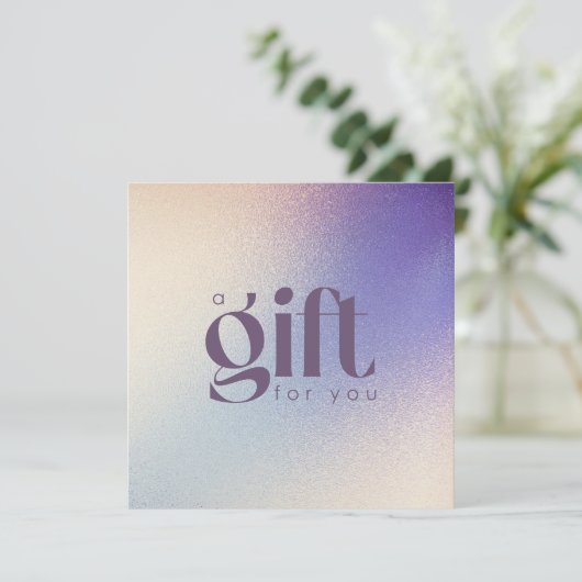 Gouden paarse glitters Elegant cadeaubon (Staand voorkant)