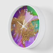 Gouden paarse groene aqua chic glam agate waterver (Hoek)