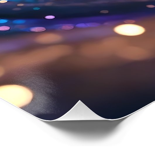 Gouden & Paarse Kosmische Werveling Abstracte Vort Perfect Poster (Hoek)